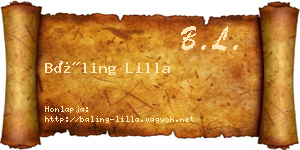 Báling Lilla névjegykártya